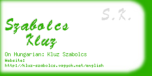 szabolcs kluz business card